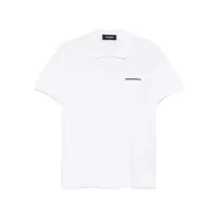 Tricouri Polo White Polo Shirt With Classic Collar And Logo Lettering On The Front In Cotton Man Barbati