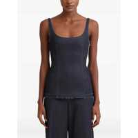 Topuri Marni Dama - Topuri Marni Black Sleeveless Top With Square Neck And Spaghetti Straps In Denim Woman Black Femei (BM 17606226) - B-mall.ro