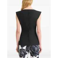 Topuri Marni Dama - Topuri Marni Black Sleeveless Top With Boat Neckline And Rear Button Closure In Cotton Woman Black Femei (BM 17606229) - B-mall.ro