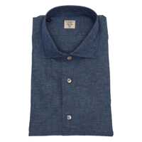 Camasi casual LINEN BLEND SHIRT IN BLUE Barbati