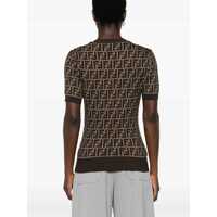 Imbracaminte Fendi Dama - Tricouri Fendi Ff Cotton Jersey BROWN Femei (BM 17606479) - B-mall.ro