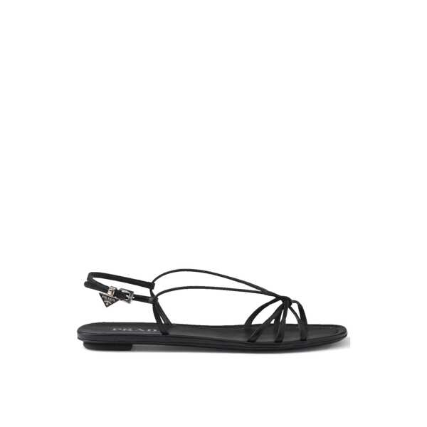 Sandale Prada Prada Leather Flat Sandals Black Femei (BM 17608176) 3