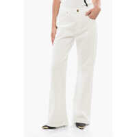 Blugi drepti Denim Light Wash Wanda Flared Jeans With Golden-Effect Butto Femei