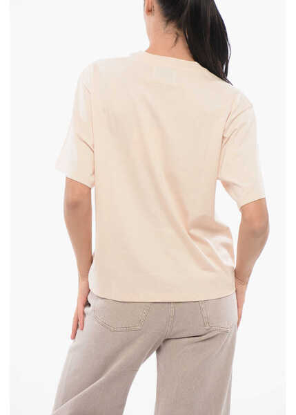 Tricouri AUTRY Cropped Crew-Neck T-Shirt With Embossed Logo Pink Femei (BM 17608261) 2