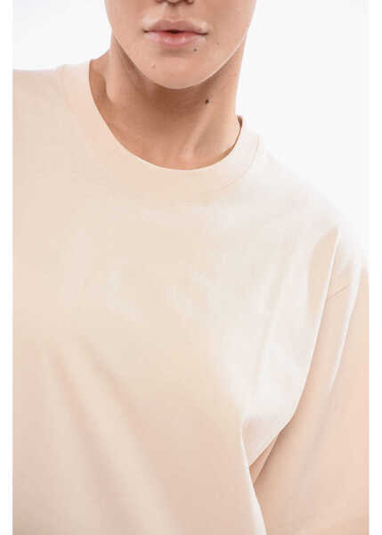 Tricouri AUTRY Cropped Crew-Neck T-Shirt With Embossed Logo Pink Femei (BM 17608261) 3