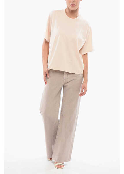 Tricouri AUTRY Cropped Crew-Neck T-Shirt With Embossed Logo Pink Femei (BM 17608261) 4