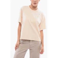 Tricouri Cropped Crew-Neck T-Shirt With Embossed Logo Femei