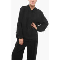 Camasi casual Emporio Cupro Shirt With Button-Down Collar Femei