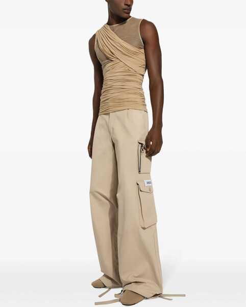 Pantaloni casual Dolce & Gabbana 2003 Cotton Cargo Pants With Drawstringed Ankle Beige Barbati (BM 17608279) 3