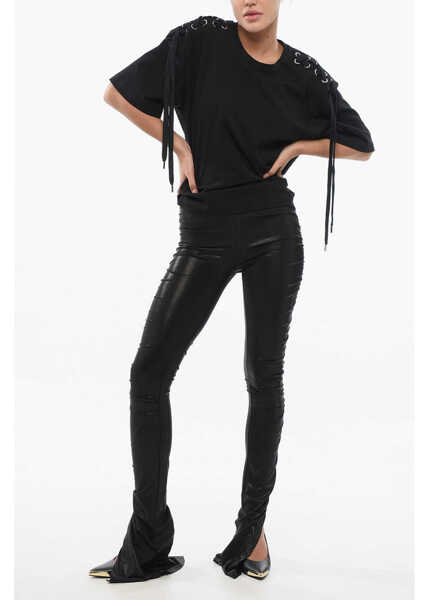 Pantaloni casual Rick Owens Lurex High-Waisted Pants With Gathered Detail Black Femei (BM 17608285) 4