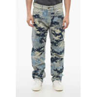Blugi drepti Fringed Hem Patchwork Camo Denims 22Cm Barbati