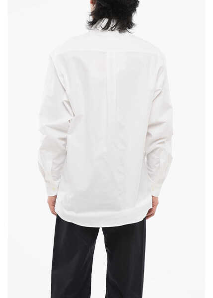 Camasi casual SKY HIGH FARM Solid Color Shirt With Embroidery On Breast Pocket White Barbati (BM 17608312) 2