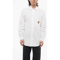 Camasi casual Solid Color Shirt With Embroidery On Breast Pocket Barbati