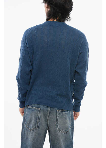 Pulovere ETRO Crew Neck Cable Knit Cashmere Sweater Blue Barbati (BM 17608513) 2