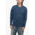 ETRO Crew Neck Cable Knit Cashmere Sweater Blue
