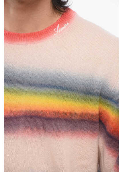 Pulovere AMIRI Crew Neck Rainbow Degrad Cashmere Sweater Multicolor Barbati (BM 17608516) 3