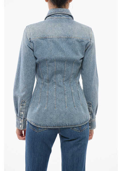 Camasi de blugi Chloe Stone Washed Slim Fit Denim Shirt Light Blue Femei (BM 17608522) 2