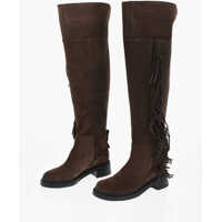 Cizme lungi Fringed Suede Thigh-High Boots Femei