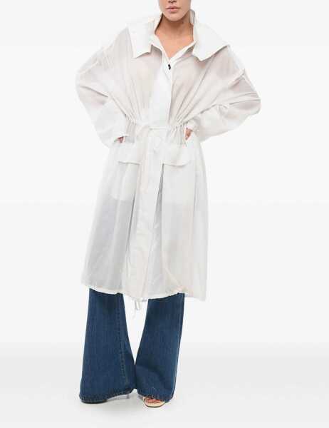 Geci Parka Salvatore Ferragamo Lightweight Silk Parka With Hood White Femei (BM 17608534) 2