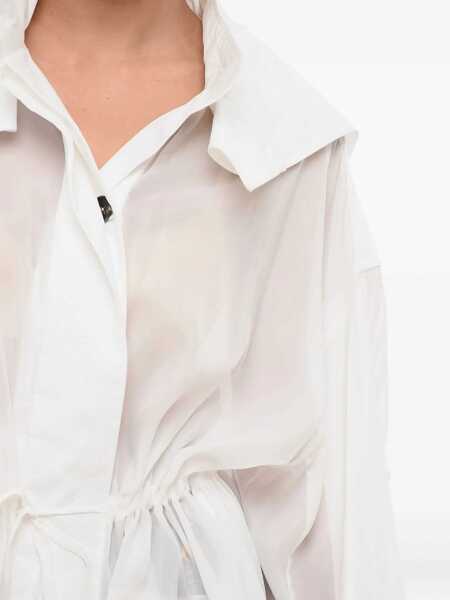 Geci Parka Salvatore Ferragamo Lightweight Silk Parka With Hood White Femei (BM 17608534) 4