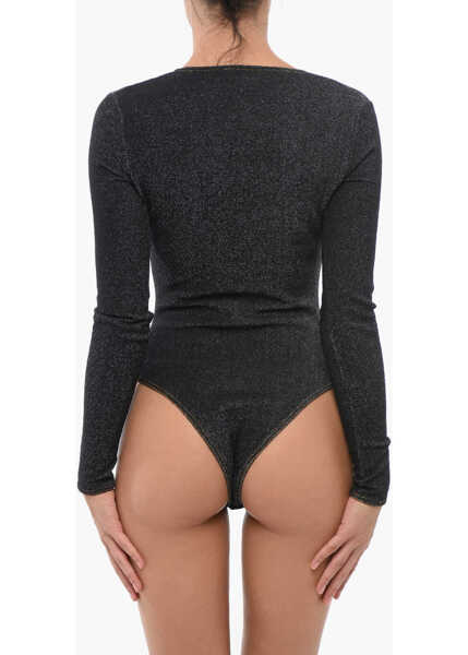 Body-uri Alaa Stretchy Denim Effect Bodysuit Blue Femei (BM 17608549) 2