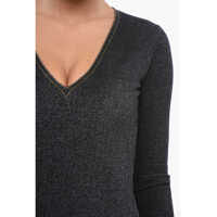 Body-uri Alaïa Dama - Body-uri Alaa Stretchy Denim Effect Bodysuit Blue Femei (BM 17608549) - B-mall.ro