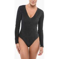 Body-uri Stretchy Denim Effect Bodysuit Femei