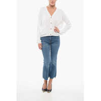 Cardigane OLIVER LATTUGHI Dama - Cardigane OLIVER LATTUGHI V-Neck Cotton Over Cardigan With Breast Pocket White Femei (BM 17608552) - B-mall.ro