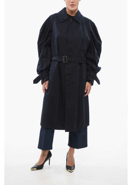 Paltoane Balenciaga Oversized Trench With Puffed Sleeves Blue Femei (BM 17608633) 4
