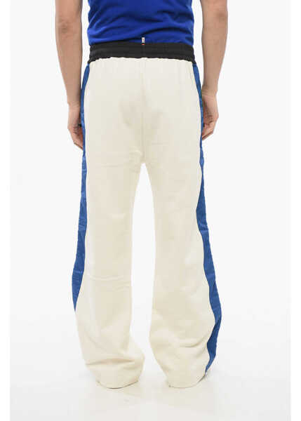 Pantaloni de trening Moncler Grenoble Fleeced Sweatpants With Side Nylon Constrating Band White Barbati (BM 17608642) 2