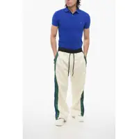 Pantaloni de trening pentru Barbati - Pantaloni de trening Moncler Grenoble Fleeced Sweatpants With Side Nylon Constrating Band White Barbati (BM 17608642) - B-mall.ro