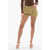 Pinko Frayed Hem Cotton Twill Single Pleat Shorts Brown