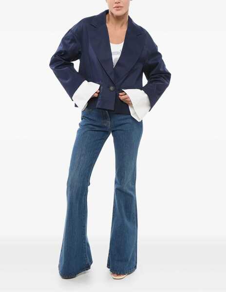 Sacouri Armani Emporio Cropped Blazer With Peak Lapel Blue Femei (BM 17608657) 2