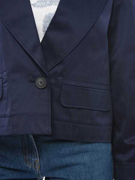 Sacouri Armani Emporio Cropped Blazer With Peak Lapel Blue Femei (BM 17608657) 4