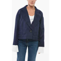 Sacouri Emporio Cropped Blazer With Peak Lapel Femei