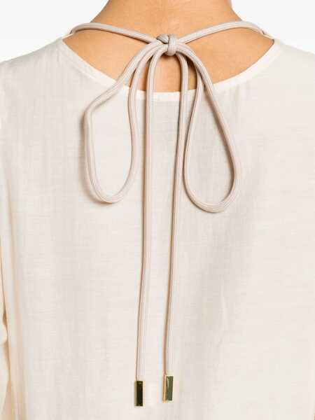 Rochii scurte Pinko V-Neck Cotton And Silk Beowulf Dress With 2 Pockets Pink Femei (BM 17608660) 5