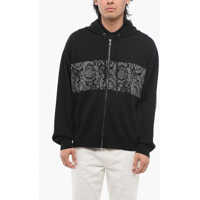 Bluze de trening Zip-Up Barocco Patterned Pullover With Hood Barbati