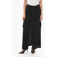 Fuste lungi Solid Color Gulp Cargo Skirt With Frontal Split And Visible Femei