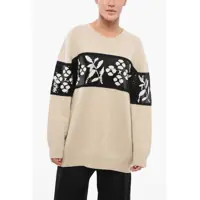 Pulovere casual Cashmere Blend Faggi Crew Neck Pullover With Sequined Embroi Femei