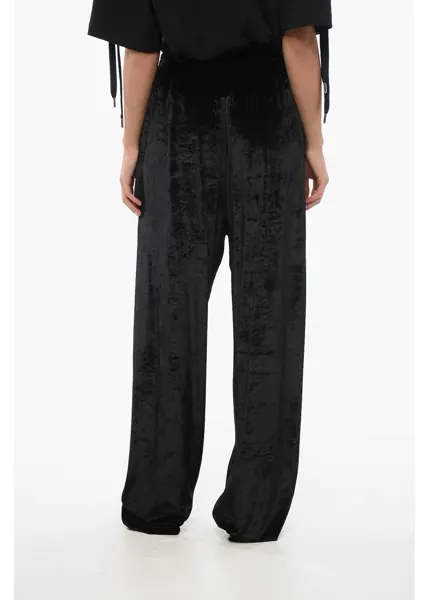 Pantaloni casual Balenciaga Velvet Wide-Leg Pants Black Femei (BM 17608717) 2