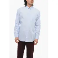Camasi elegante Poplin Cotton Alberto Shirt With Breast Pocket Barbati
