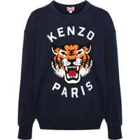 Bluze de trening Front Embroidered Lucky Tiger Crew Neck Sweatshirt Barbati