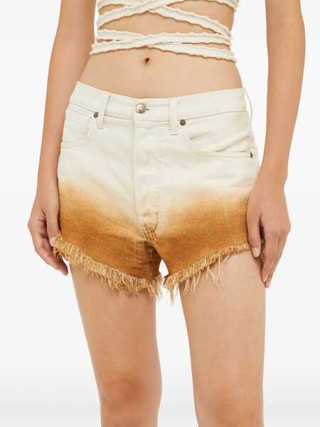 Pantaloni scurti ALANUI Frayed Hem Gradient Effect Shorts Beige Femei (BM 17608732) 5