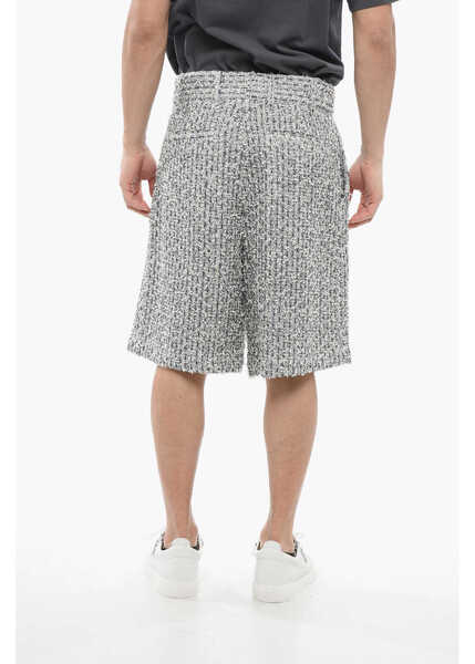 Pantaloni scurti AMIRI Double-Pleated Skater Tweed Shorts Light Blue Barbati (BM 17608738) 2