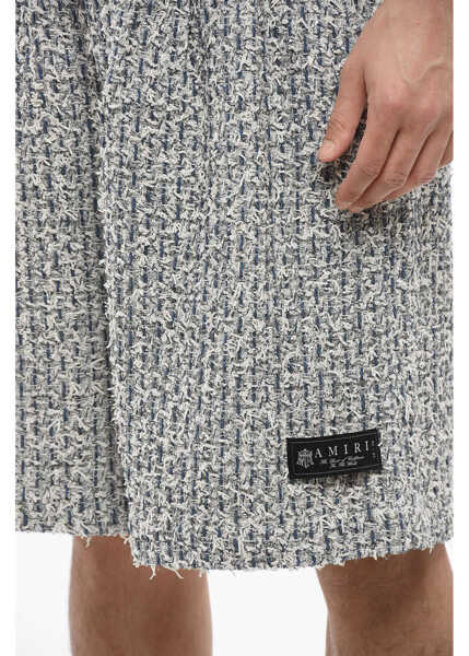 Pantaloni scurti AMIRI Double-Pleated Skater Tweed Shorts Light Blue Barbati (BM 17608738) 3