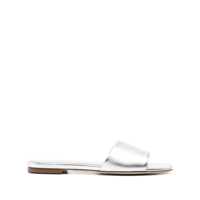 Pantofi cu toc Aeyde Anna Laminated Nappa Leather Silver Shoes Femei