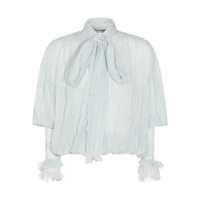 Topuri Blumarine Green Silk Top Femei