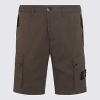 Pantaloni Stone Island Brown Cotton Shorts Barbati