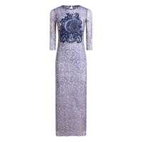Rochii Blue Long Dress With Maxi Floral Print On The Front And All-Over Print In Tech Fabric Woman Femei
