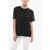 Pinko Cotton Under World Crew-Neck T-Shirt With Fringes Black